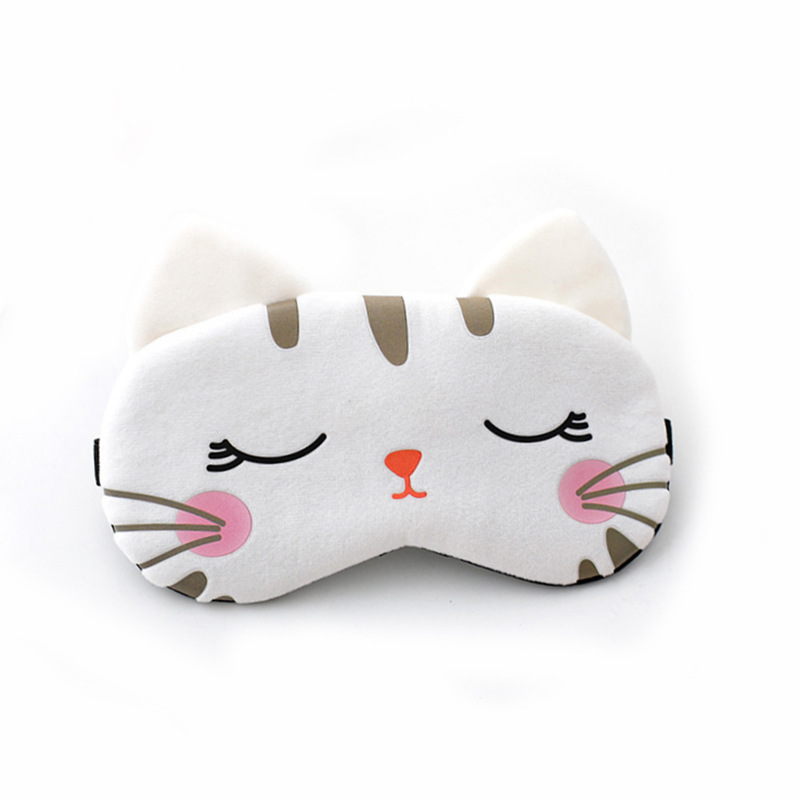 Yiwu fábrica en stock nueva felpa máscara de ojo de dibujos animados animal de doble uso del sueño sombreado máscara de ojo hielo compresa caliente máscara de ojo