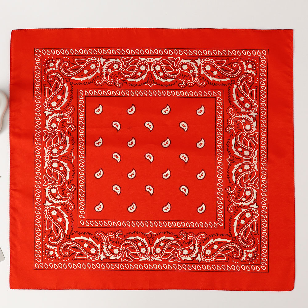 Bandana Cuadrada de Estampado Paisley 53cm de Poliéster para Deportes y Hip Hop