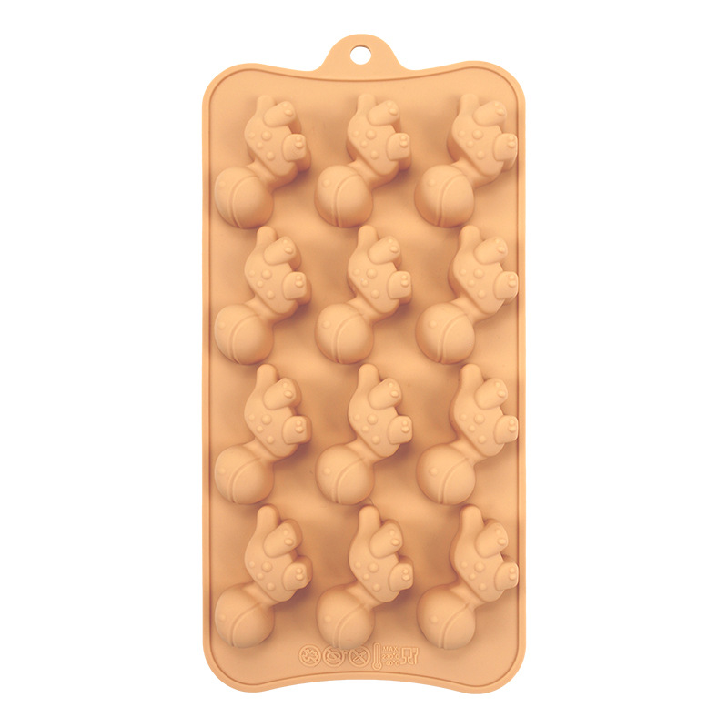 Nuevos productos transfronterizos Papá Noel árbol de Navidad galletas hombre chocolate molde de silicona 6 un molde en stock