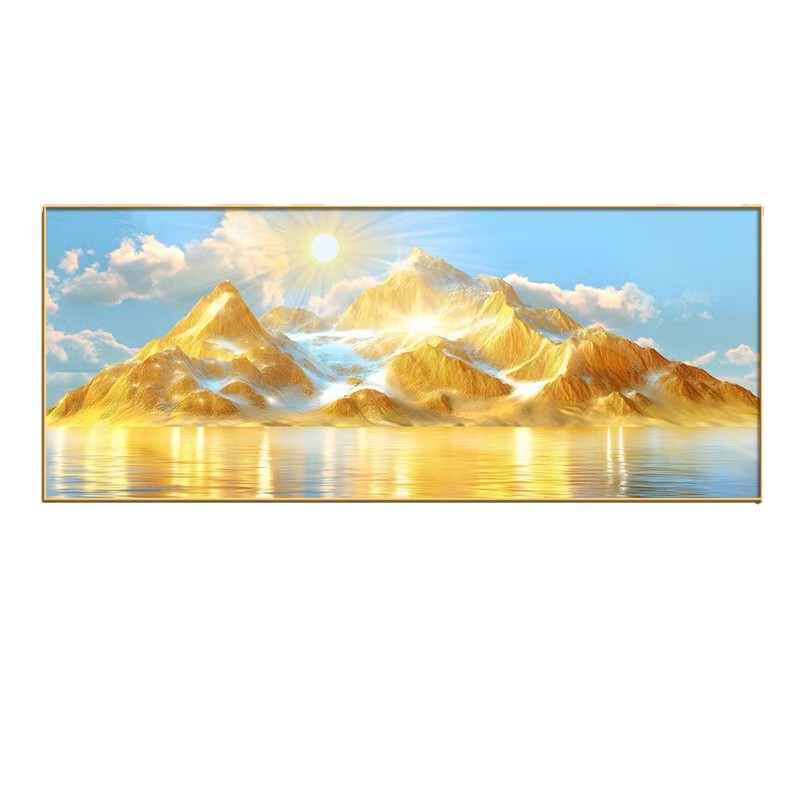 背靠金山客厅装饰画有山无水办公室沙发背景墙挂画轻奢高级感壁画|undefined