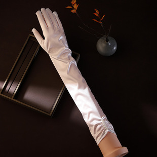 Wedding gloves female bride white long French Korean retro fashion Hepburn style high-grade wedding dress accessories