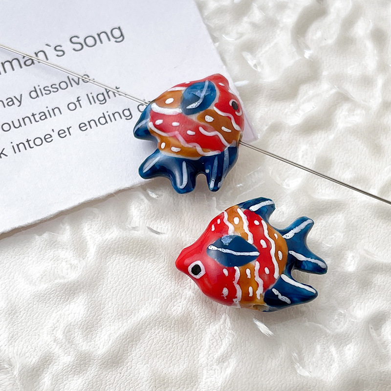 5g Weight Pendant Jewelry Making Type DIY Jewelry Accessories Classification 1 Piece Quantity ceramics Material Fish Pattern Simple Style, IG Style Style 1 Piece Ceramics Fish DIY Jewelry Accessories Pendant 12