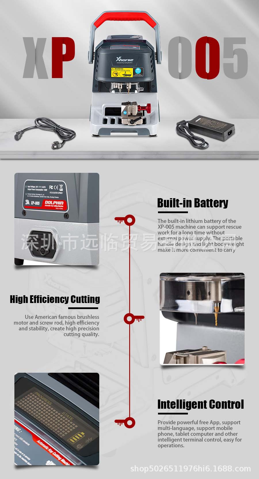 XHORSE DOLPHIN XP-005 Key Cutting Machine With M5 Clamp