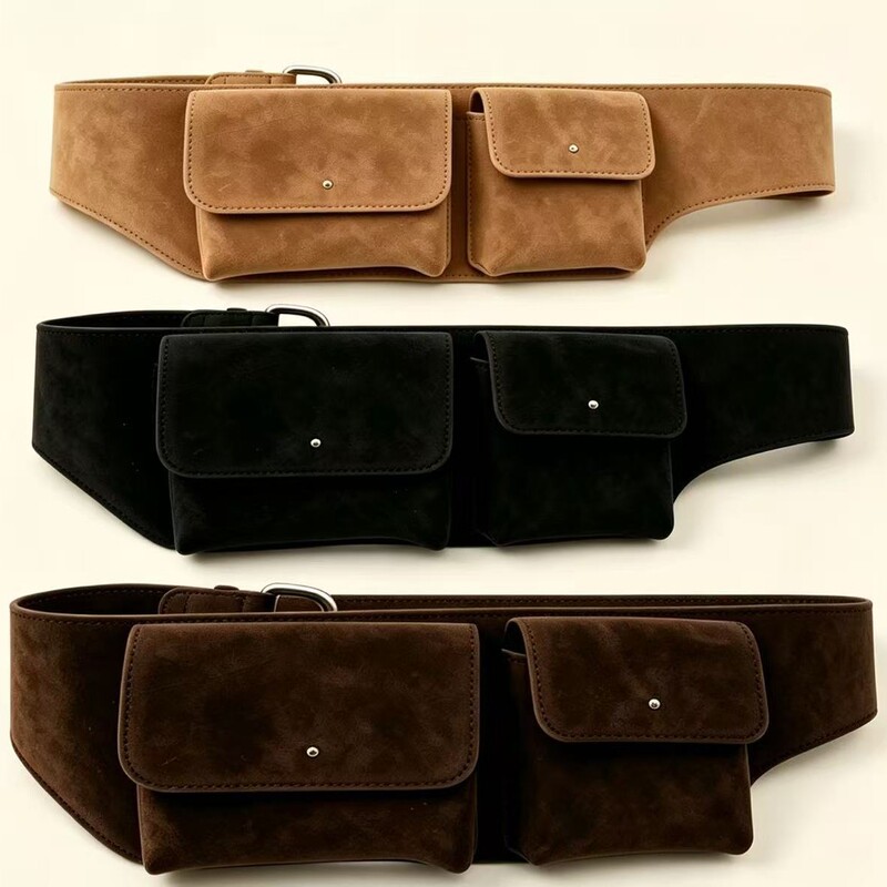 New Fashionable Suede Waist Bag for Women, Suitable for Skirts, Jeans, Suits, Coats, Waist Cinchers, High-End Accessories, Trendy Belt Bag New Fashionable Suede Waist Bag for Women, Suitable for Skirts, Jeans, Suits, Coats, Waist Cinchers, High-End Accessories, Trendy Belt Bag