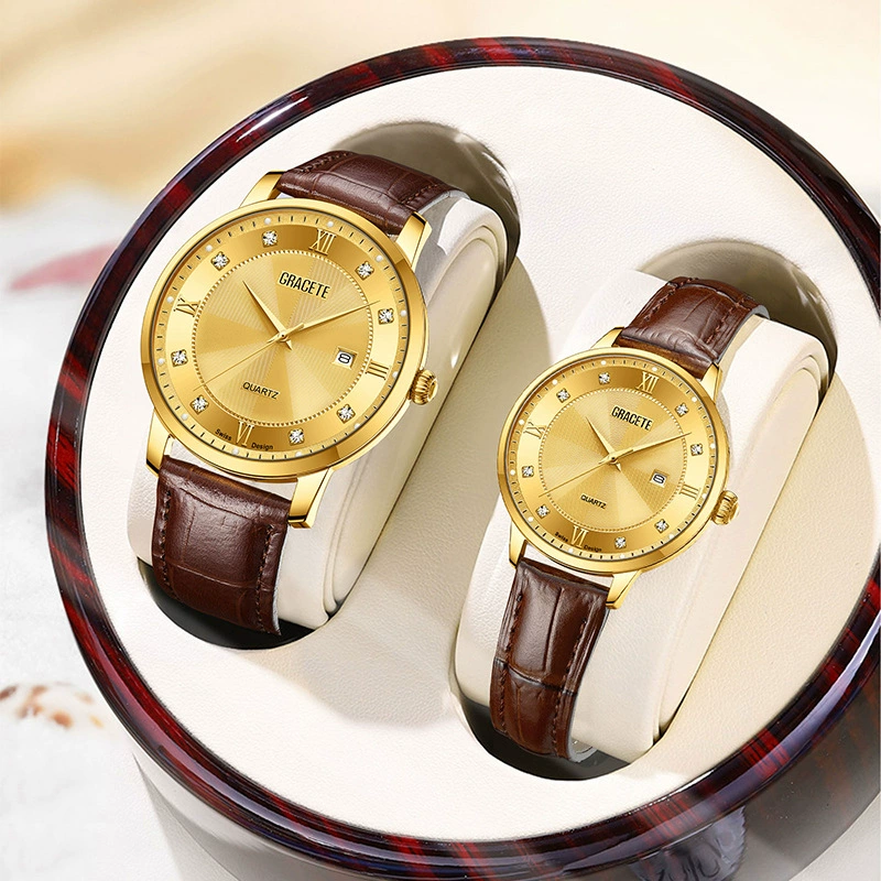 GRACETE водонепроницаемые часы для мужчин и женщин, кварцевые часы для любимых