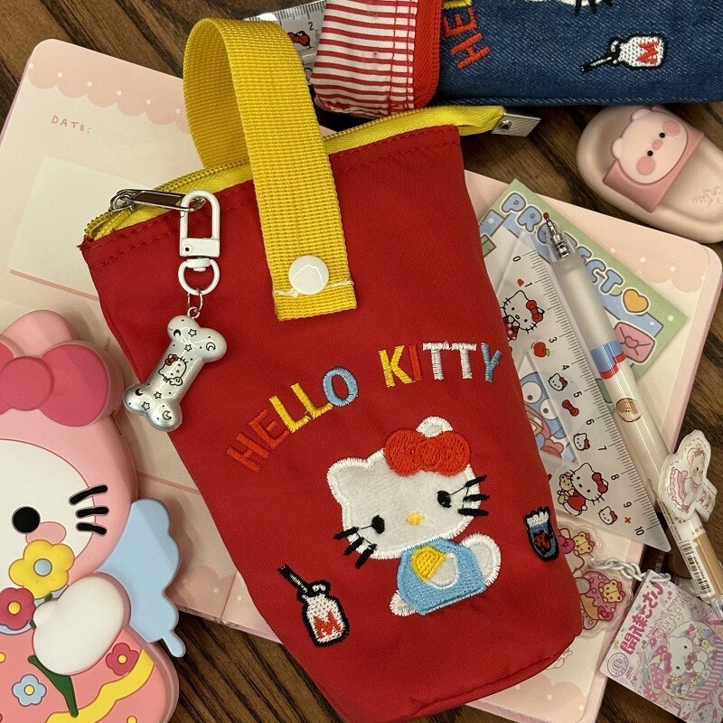 可爱kitty手提水桶笔袋学生党手机包化妆收纳包大容量百搭便携|undefined