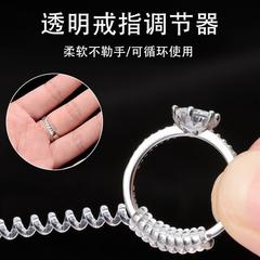 The ring size adjustment artifact is wrapped with a transparent rope. The ring ring is changed to a smaller ring. PU environmentally friendly transparent spring rope
