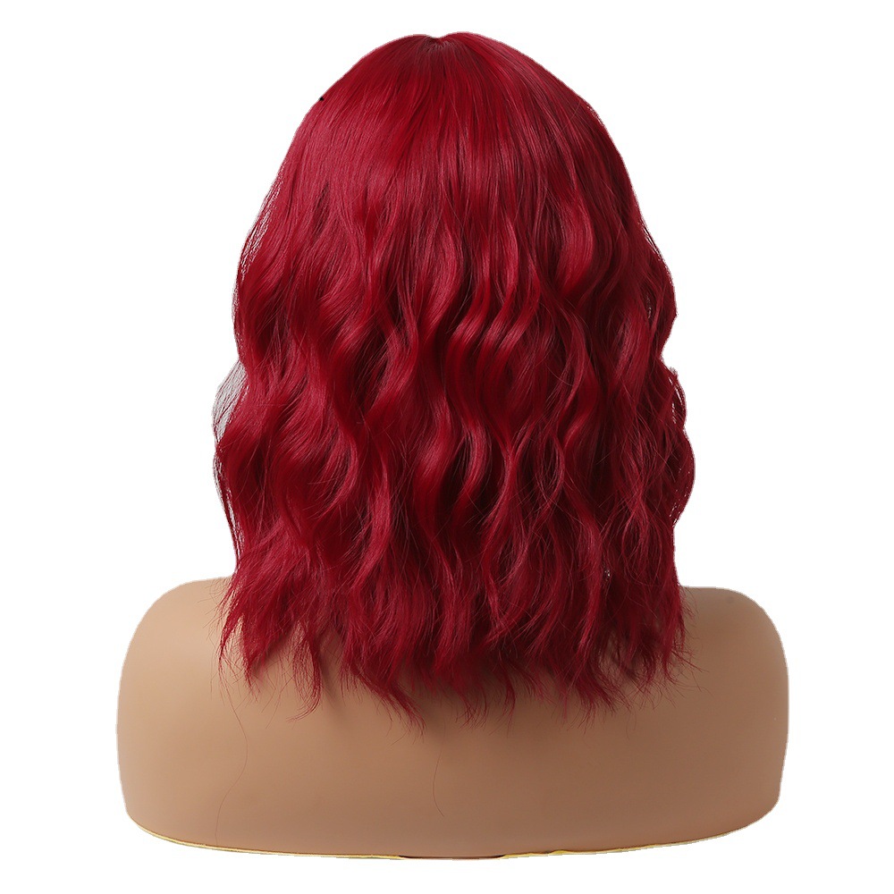 Europea y americana transfronteriza nuevo en stock Pelo Corto Bobo cabeza moda Lino oro fibra química peluca completa cabeza cubierta fábrica al por mayor