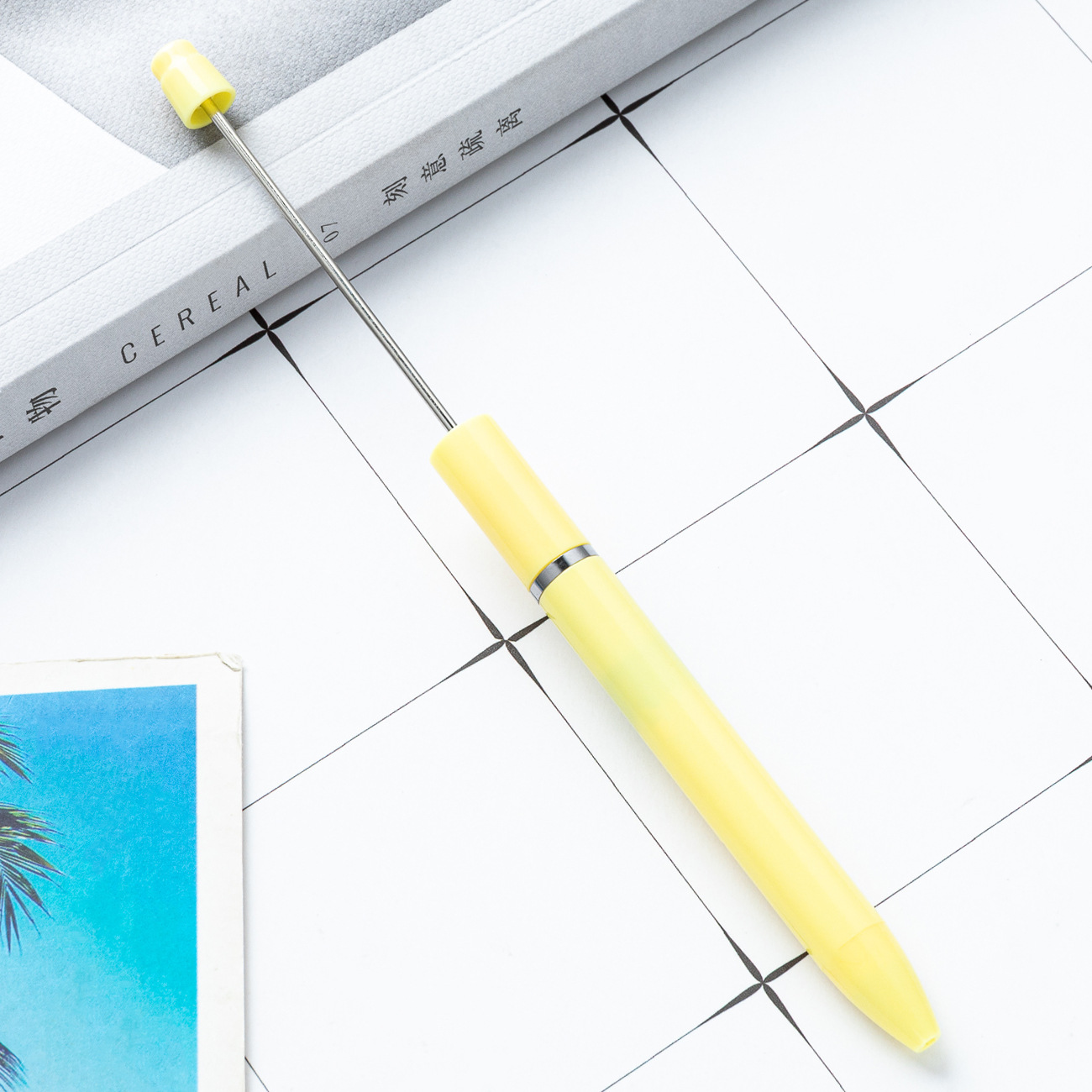 Inventario al por mayor bolígrafo de plástico largo diy bolígrafo de bolas hecha a mano se puede imprimir publicidad personalizada bolígrafo de regalo