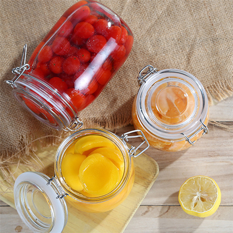 Wine jar glass jar sealed buckle tea jar large wholesale pickle jar household storage glass honey bottle