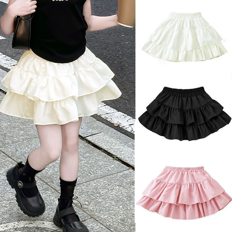 女童短裙可爱蛋糕裙夏天新中式童装女半身裙打底裤蓬蓬裙中大童