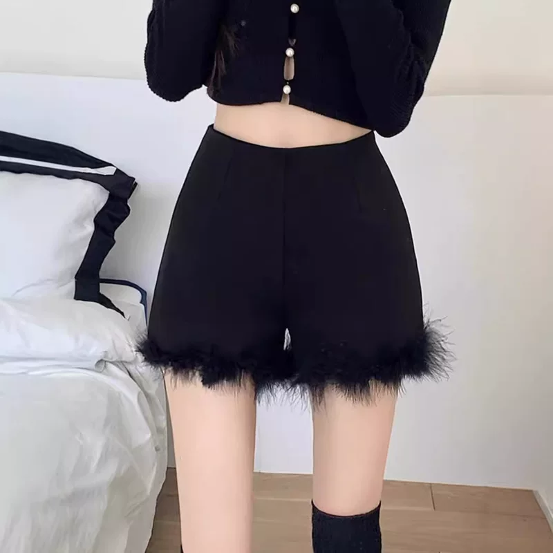 Сексуальные шорты, осенние облегающие брюки, высокая талия, slim fit