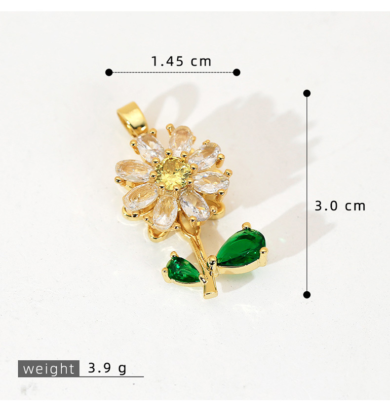 5g Weight Pendant Jewelry Making Type 15 * 29mm Jewelry Making Size DIY Jewelry Accessories Classification 1 Piece Quantity Copper Material Sunflower, Flower Pattern All Seasons Season Polished Finish Plating Design Elegant, Sweet, Classic Style Style 1 Piece 15 * 29mm Copper Sunflower Flower Polished Pendant DIY Jewelry Accessories 3