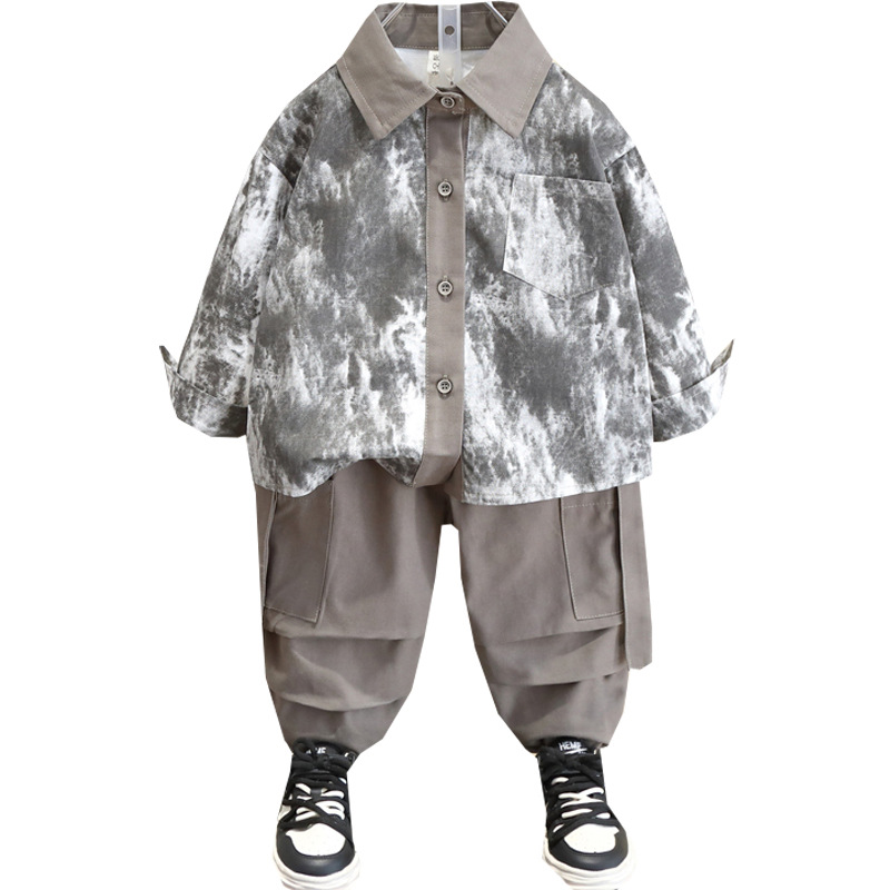 7104 Camisa de primavera para niños Traje de primavera y otoño Camisa coreana para niños de moda 2025 Chaqueta nueva ropa de bebé