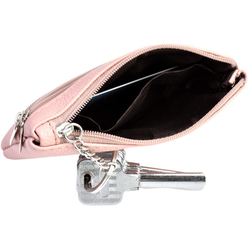 Macaron Color Women's Korean Style Key Bag Mini Solid Color Simple Mothers' Coin Purse Multi-Layer Portable Small Card Bag Soft