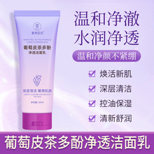 素秀臣氏葡萄皮茶多酚净透洁面乳深层清洁改善暗沉控油保湿洗面奶