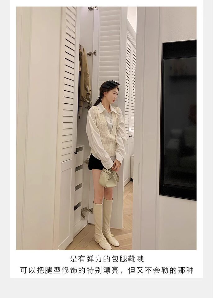 Bốt ngắn nữ mũi vuông bằng da bò nguyên miếng, gót vừa 3–5 cm, đế dày, khóa kéo phía sau — Màu trắng (giày bốt ngắn), Màu đen (giày bốt ngắn), Đen (bốt) chi tiết 17