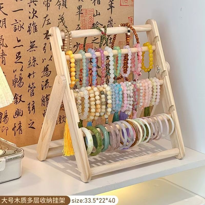 Spot soporte de joyería de madera maciza cuerda de cabeza soporte de almacenamiento de flor de cabeza diadema joyería soporte de exhibición pulsera pulsera pulsera soporte de pulsera