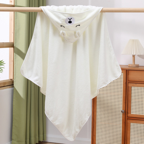 New coral velvet baby blanket, newborn cloak cape, water-absorbent hooded baby blanket, all-season universal baby blanket