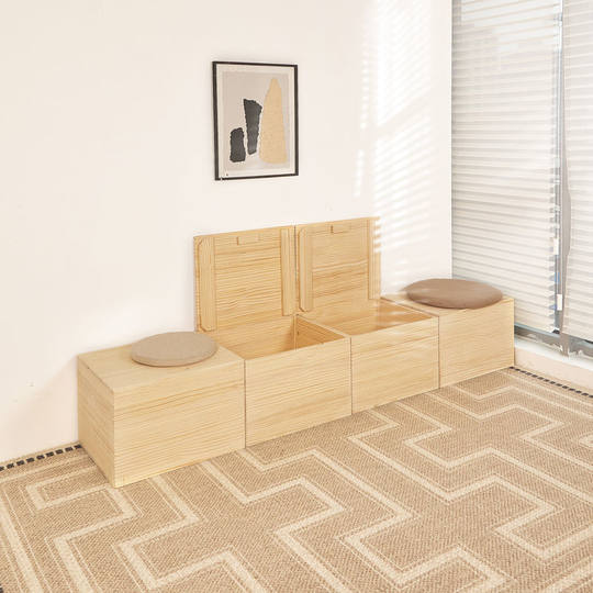 Tatami Wooden Box Splicing Bed Solid Wood Locker Combination Splicing Bed Rectangular Sitting Storage Box Widened Splicing Cabinet