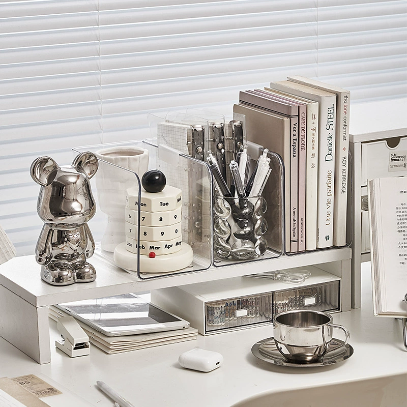 Настольная прозрачная файловая стойка Ящик для хранения Книжный офисный стол Стеллаж для хранения Книжная полка Офисный стол Стеллаж для хранения