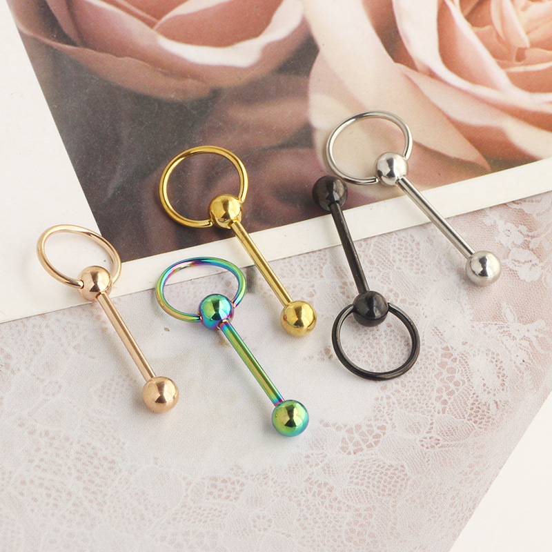 Labret piercing jewelry detail image