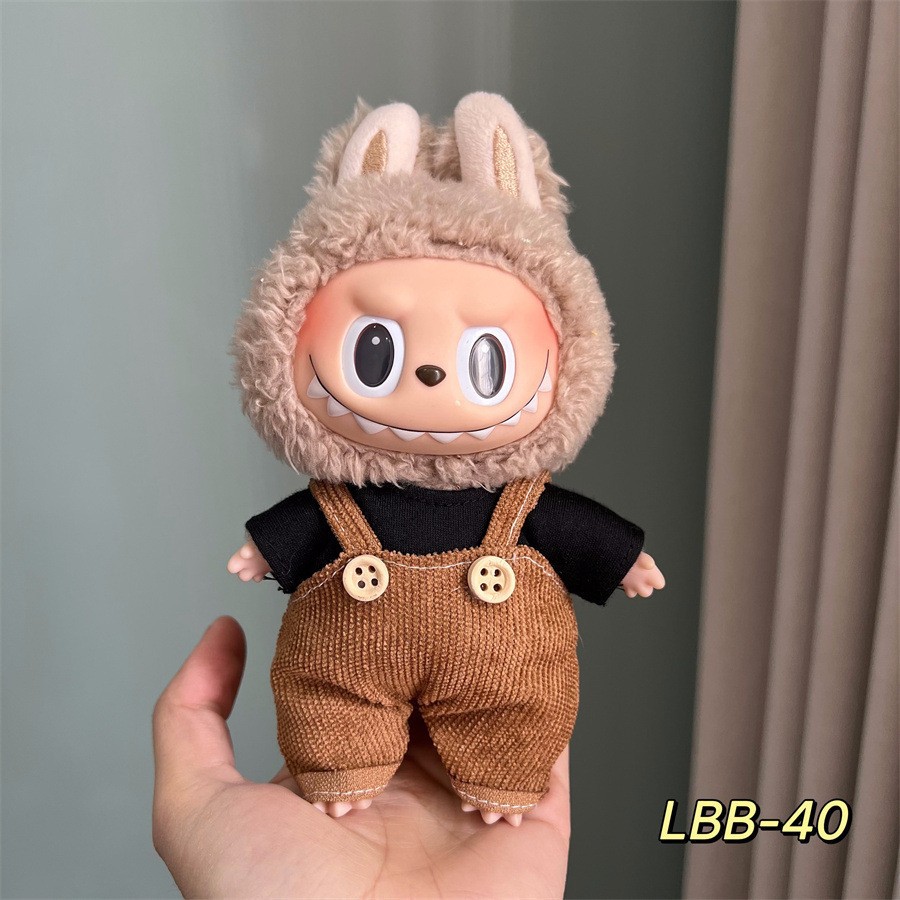 Ropa labububa una, dos y tres generaciones al por mayor caja ciega peluche colgantes de tela de lona muñeca correa casual pantalones de cambio