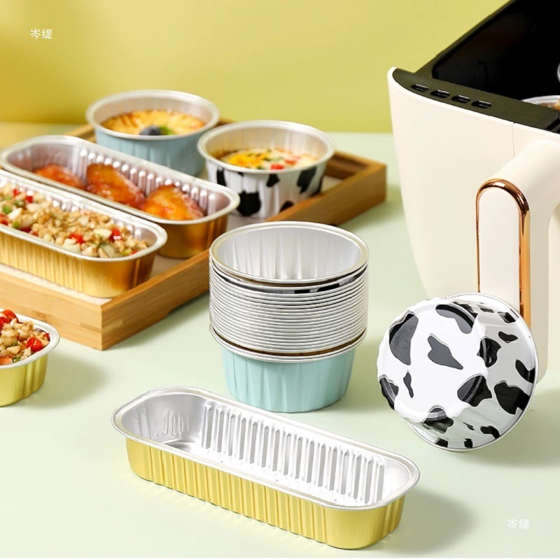 Воздушная фритюрница оловянная бумажная чаша печь для выпечки домашнего домашнего термостойкого яичного пирога пудинг алюминиевая фольга чашка маленькая форма для торта