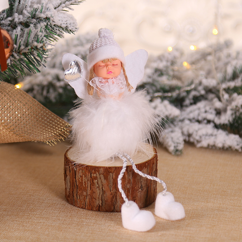 흰색 앉아 천사 장식 C형