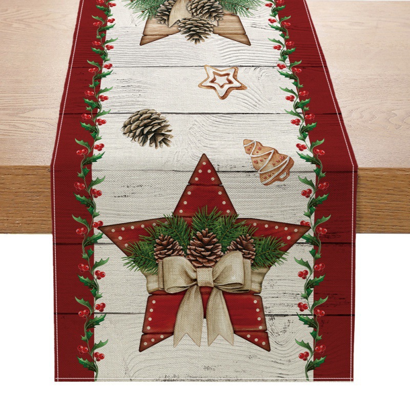 Tapete de Mesa Navideño con Estampado Creativo, para Decoración