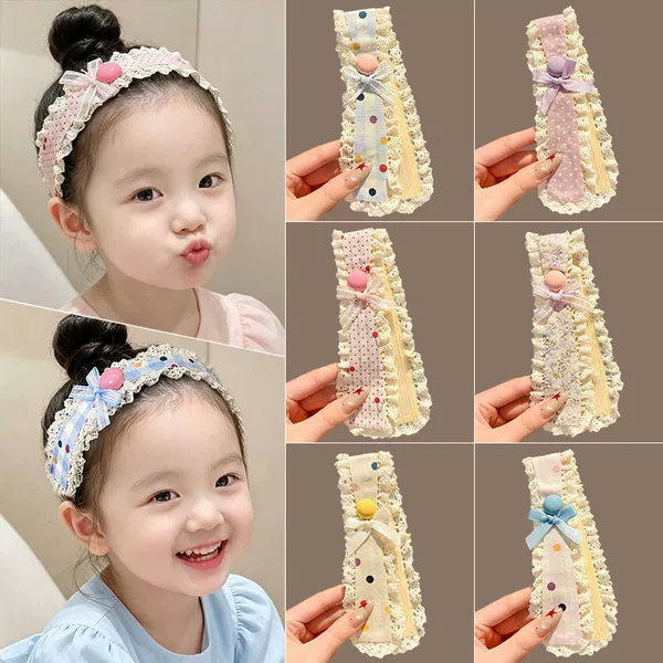Children's floral wide-brimmed magic tape hair band headband for girls and babies, a tool for tidying bangs and stray hair