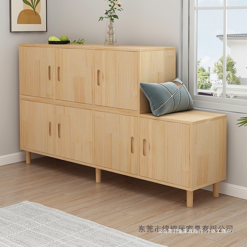 Solid wood bay window cabinet, storage cabinet, balcony storage cabinet, bedroom window-side low cabinet, can be used as a seat, tatami floor cabinet, long cabinet