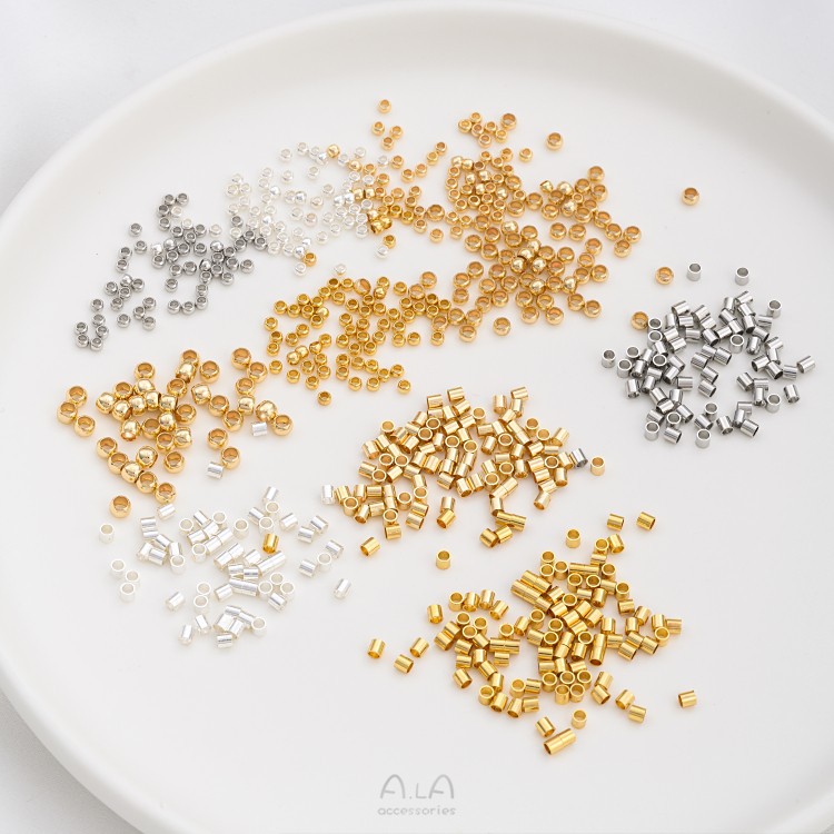 100 Pieces Diameter 1.5mm Diameter: 2.5mm Diameter 3mm Copper 14K Gold Plated Solid Color Polished Beads display picture 4