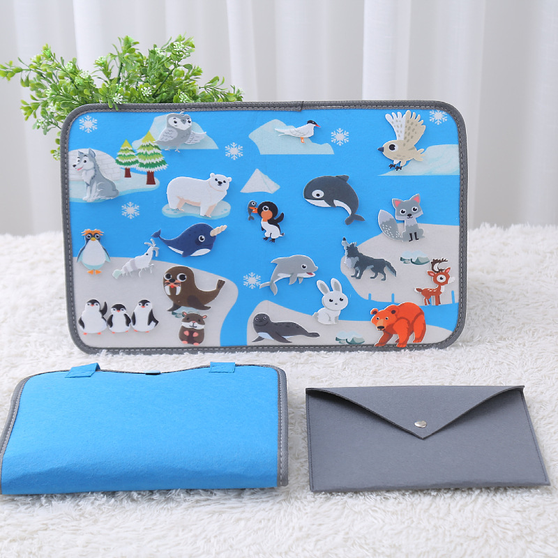 Junta de aprendizaje de fieltro portátil para niños Junta de vestir Puzzle Educación temprana Juguetes de fieltro Junta ocupada Junta de educación temprana para niños