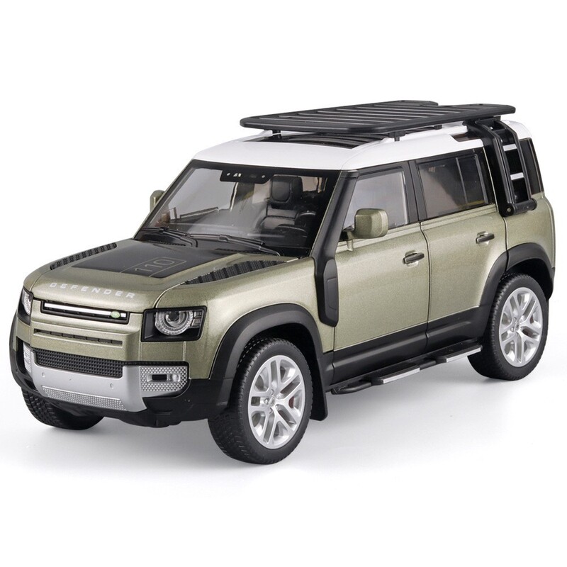 1:18 Land Rover Defender alloy car model front wheel steering multi-function simulation off-road vehicle model children's toy ornaments