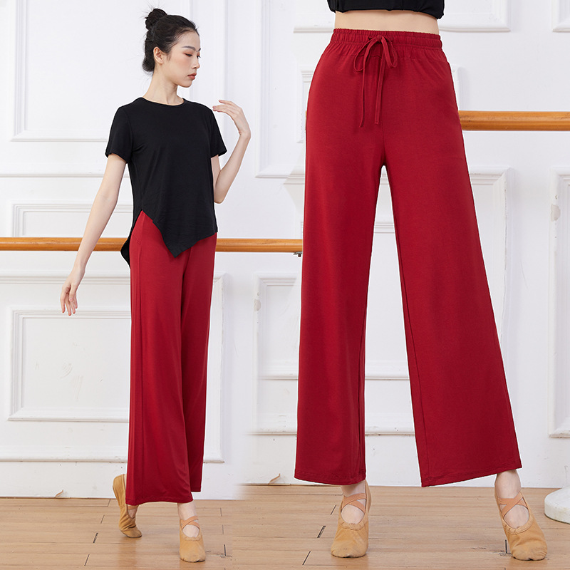 Loose modern dance wide-leg swing pants for women with spring and summer modal classical Chinese dance pants plus size practice pants