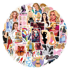 55張明星小甜甜Britney Spears塗鴉貼紙汽車行李箱水杯貼紙批發
