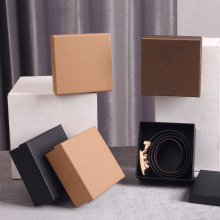 黑色皮带盒牛皮纸天地盖硬纸盒钱包口红礼盒男士腰带盒子现货直销