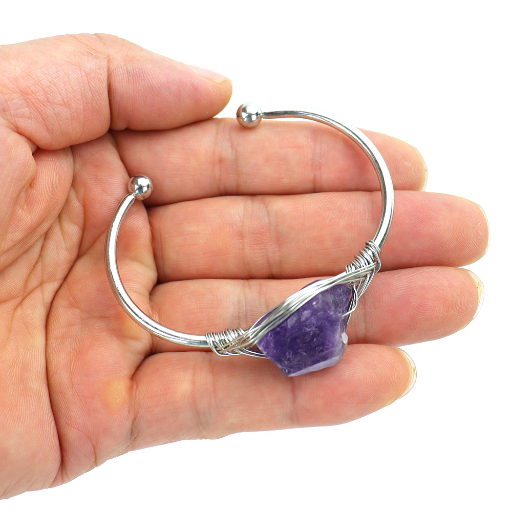 Fashion Irregular natural stone Metal Womenu0027S Bangle 1 Piece