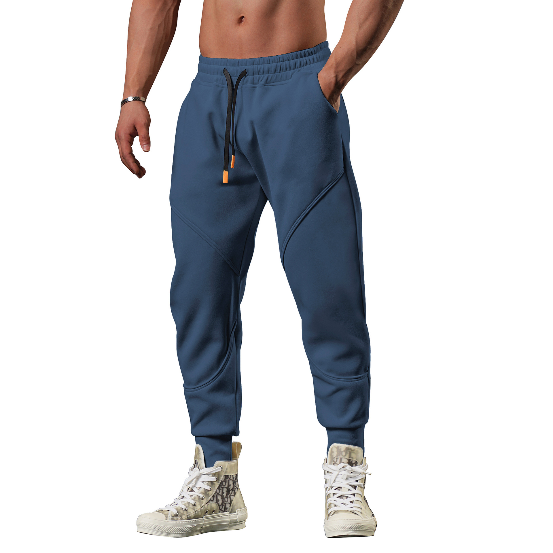 Comercio exterior otoño Pantalones deportivos casuales pantalones sueltos atados al tobillo de los hombres costura tridimensional entrenamiento de fitness nuevo