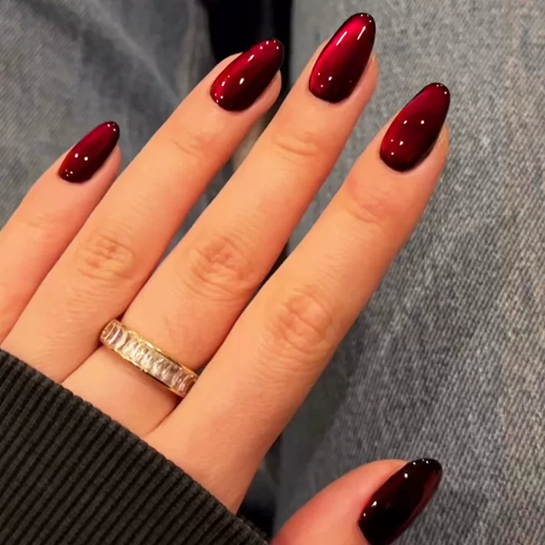 Europe and the United States cross-border hot red cat's eye nail stickers to wear a cherries ins explosive manicure finished product detachable