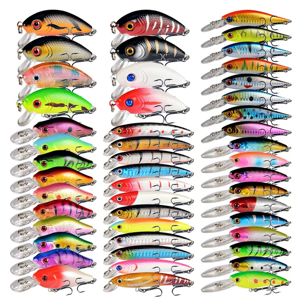 Cross-border Lure Hard Bait Set Crank Rock Fat Minnow Lure Multi-color Minnow Lure for Freshwater and Sea Fishing