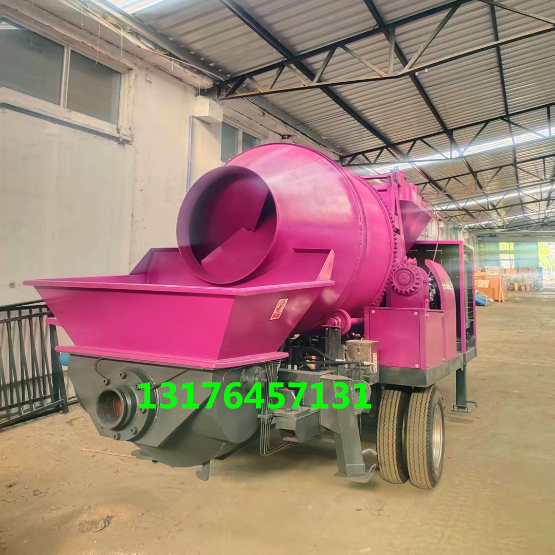 混凝土搅拌泵送一体机 柴油动力搅拌拖泵 concrete mixer pump