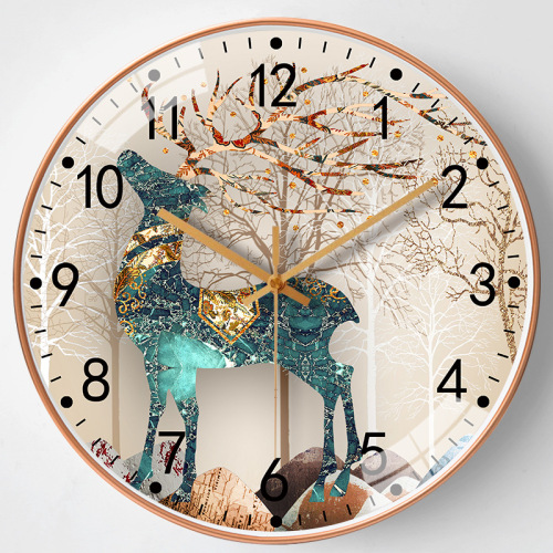 【10 inches 25cm】 Clock Wall Clock Living Room Fashion Simple Modern Internet Celebrity Decoration Quiet Household Clock 