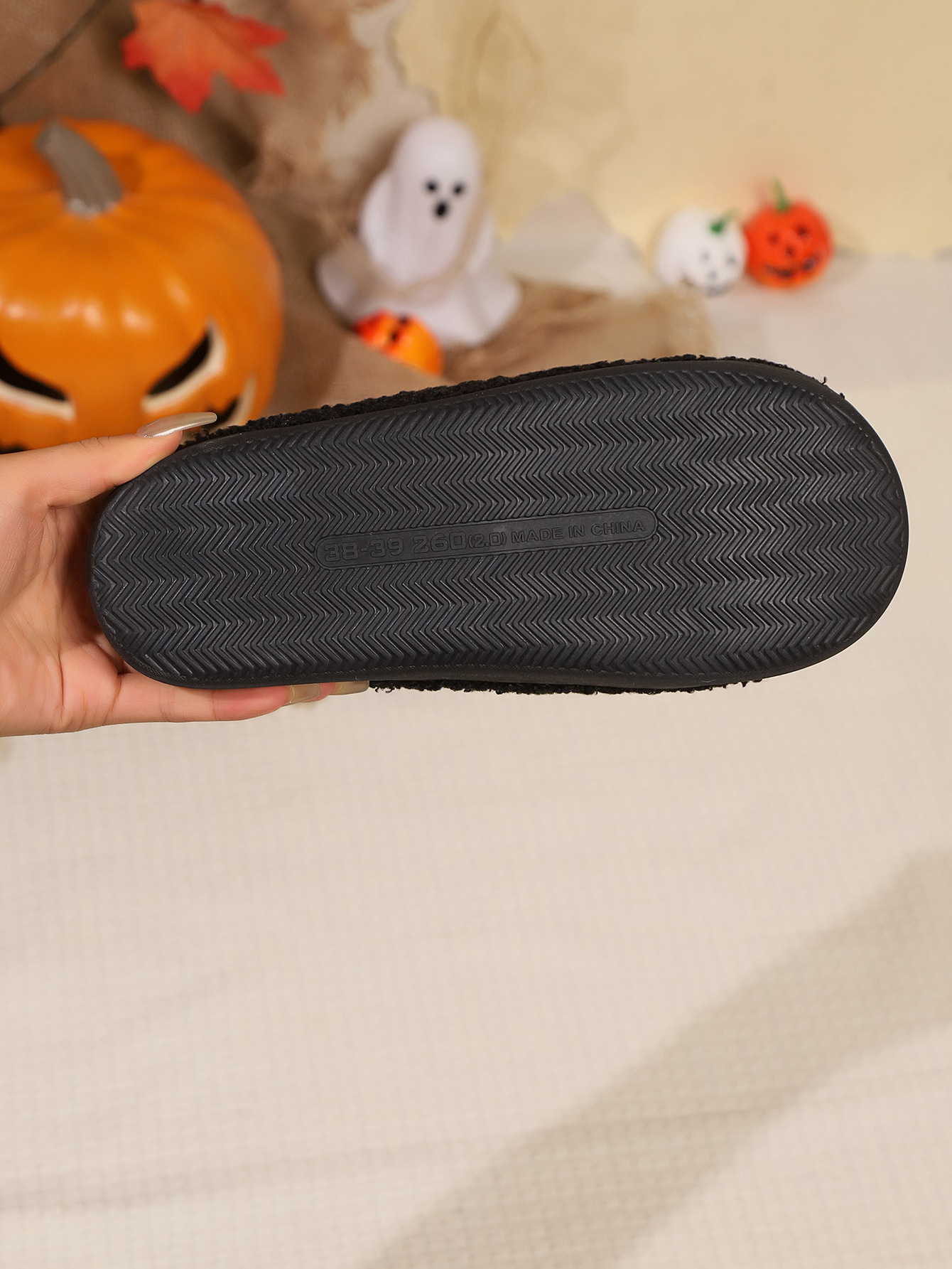 Chaussons en coton pour couple hommes et femmes, citrouille d'Halloween, automne et hiver, livraison à domicile_voghion.com