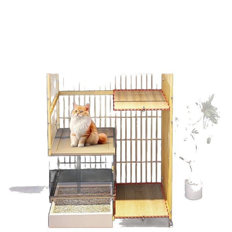 猫笼子带厕所一体自由空间猫别墅家用室内一室一厅一卫猫窝舍|undefined