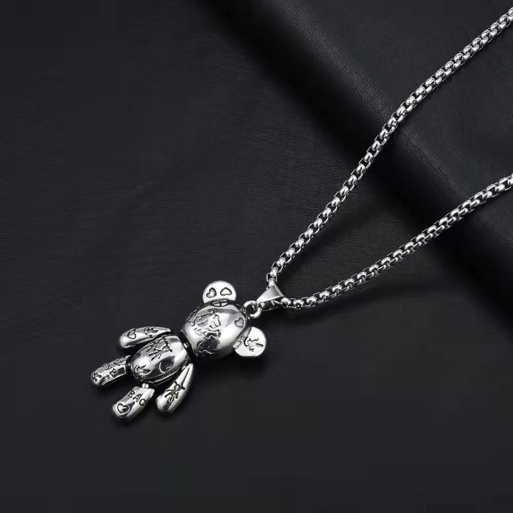 Fashion Bear Titanium Steel Plating Pendant Necklace 1 Piece display picture 3