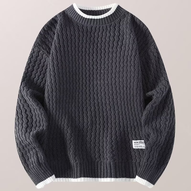 Suéter masculino otoño invierno chaqueta caliente de moda de jóvenes estudiantes camiseta de punto universal