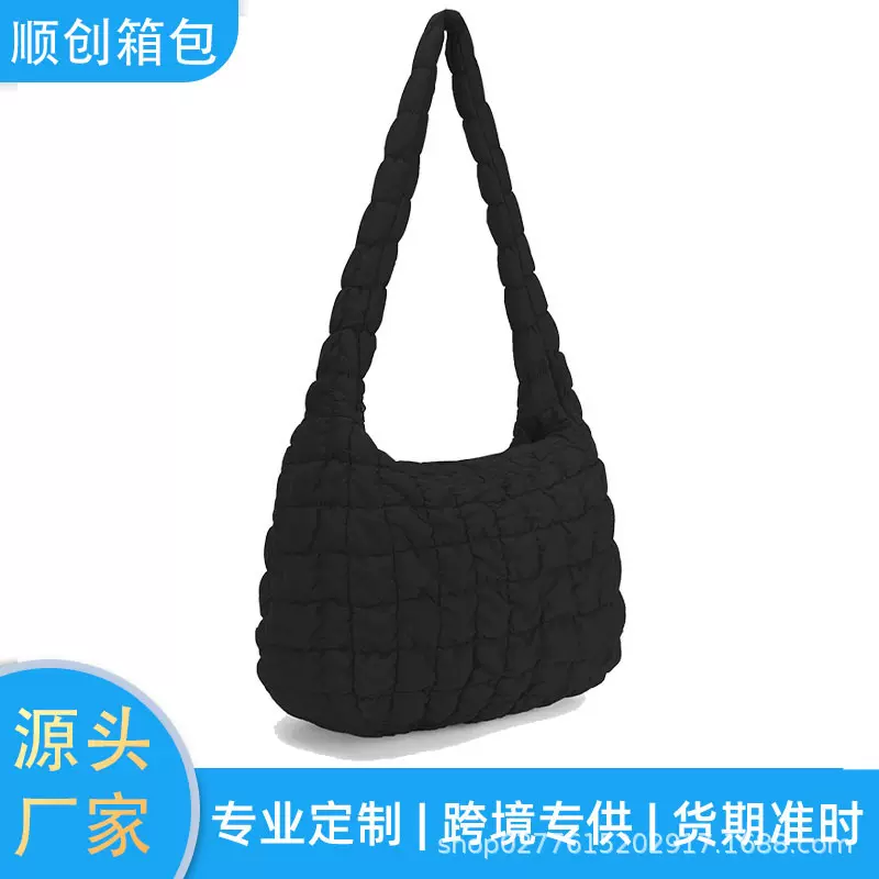 热销新品cos云朵包绗缝女士手提包轻质蓬松手提袋绗缝衬垫单肩包
