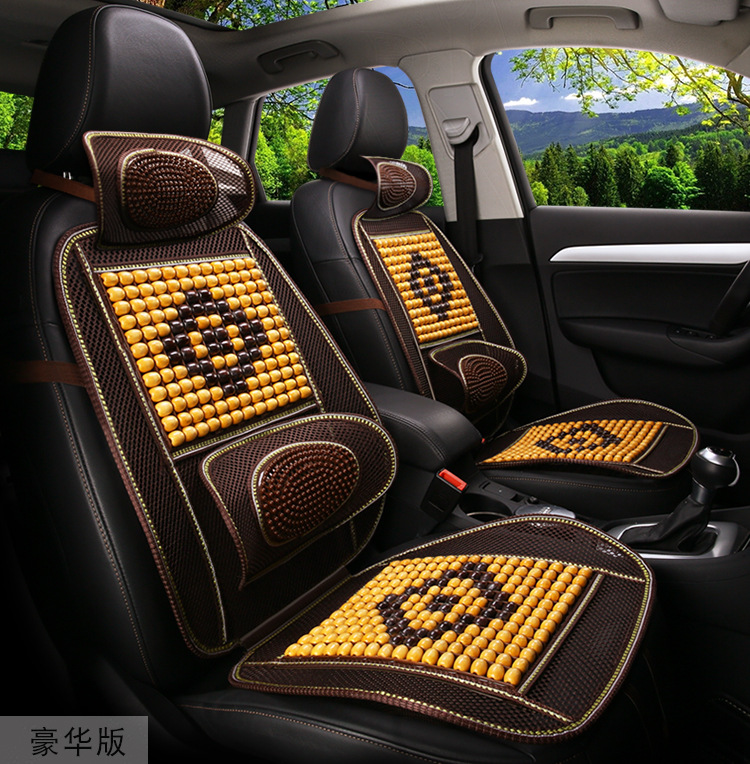Car seat cushion summer seat cushion wooden bead car cushion truck single piece seat car summer cool cushion breathable and ventilated rear